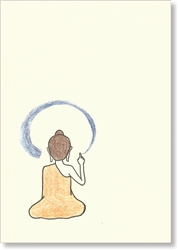 Buddha Calligraphing â€œShunyataâ€ - small size, 3.5 x 5", Single Greeting Card by Dzogchen Ponlop